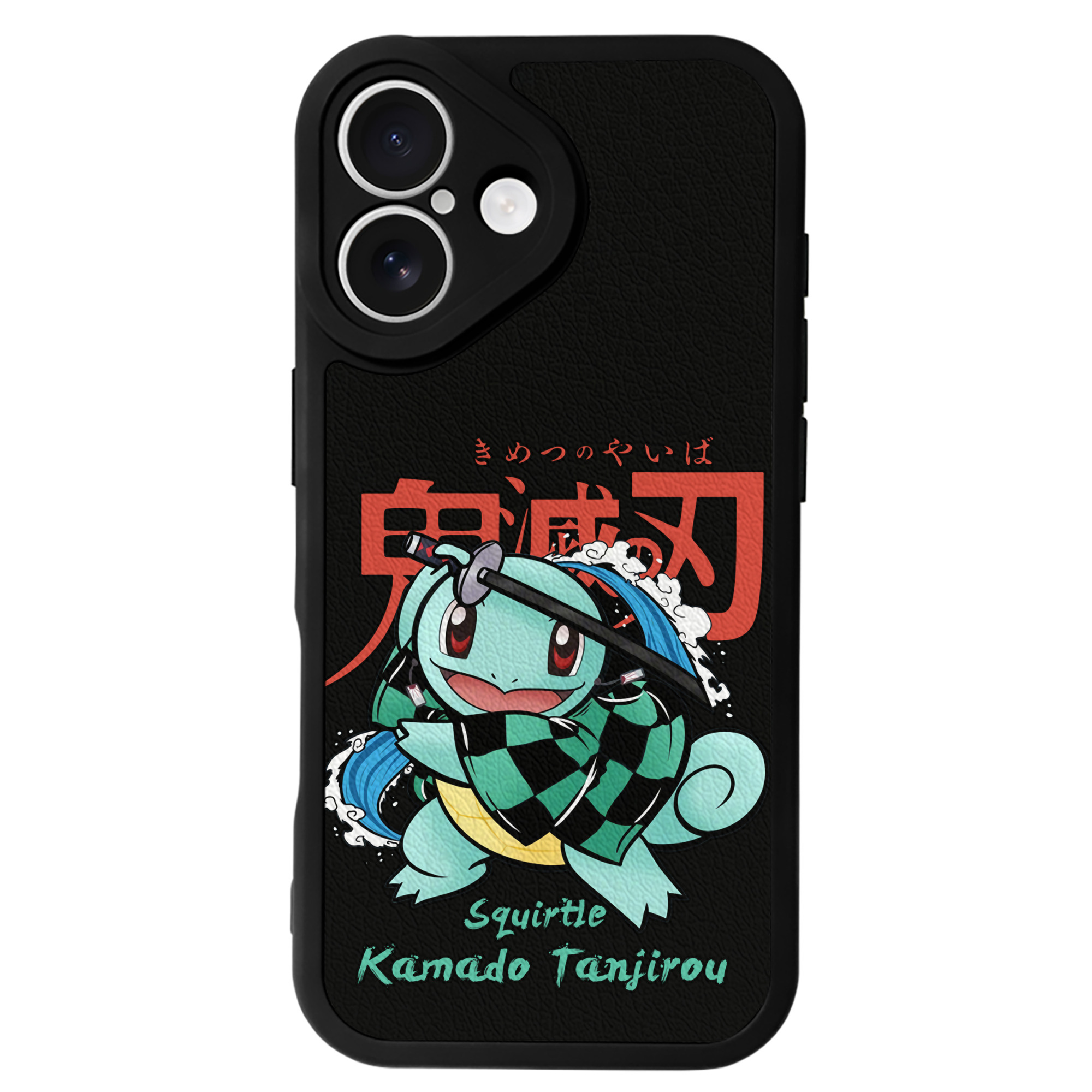（画像用） 鬼滅の刃 竈門 炭治郎／かまど たんじろう Kamado Tanjirou 【iPhone 16シリーズ対応】シリコンスマホケース（レザー調） 材質：シリコン
